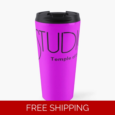 Travel Mug Hot Pink Original Black Logo TOS Black